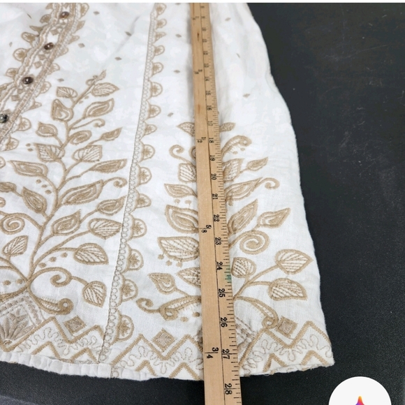 Johnny Was Linen Tasya A-Line Embroidered Skirt - Picture 10 of 12